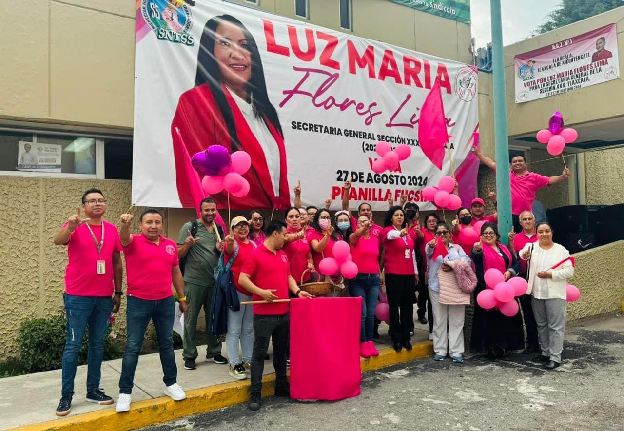 En el IMSS 'La Loma' reciben a 'LuzMa' como virtual ganadora de la contienda sindical del SNTSS en Tlaxcala